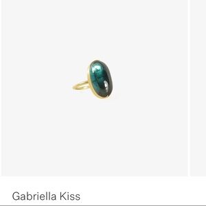 Gabriella Kiss Blue Tourmaline 14k Ring - size 8